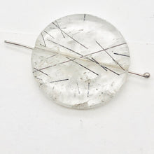 Load image into Gallery viewer, Tourmalated Clear Quartz Disc Pendant Bead | 30mm | 1 Bead |
