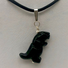 Load image into Gallery viewer, Black Obsidian T- Rex Pendant Necklace|Semi Precious Jewelry| Silver Pendant | - PremiumBead Alternate Image 7