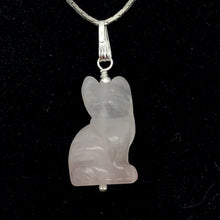 Load image into Gallery viewer, Adorable! Rose Quartz Cat & Solid Sterling Silver Pendant