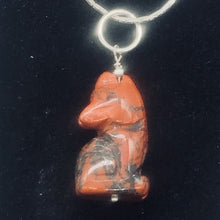 Load image into Gallery viewer, Brecciated Jasper Wolf Pendant Necklace | Semi Precious Stone Jewelry | Silver |