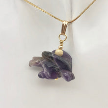 Load image into Gallery viewer, American Eagle Amethyst 14K Gold Filled 1.38" Long Pendant 509263AMG - PremiumBead Alternate Image 3