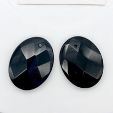 Load image into Gallery viewer, Stunning Faceted Onyx Centerpiece Pendant Beads| 40x30mm| Black| Oval | 2 Beads| - PremiumBead Primary Image 1
