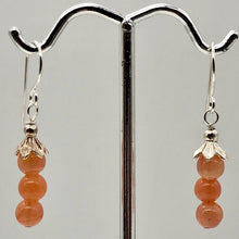 Load image into Gallery viewer, Sterling Silver Peach Chalcedony with Silver Accent Earrings | 1 3/8 inches long |