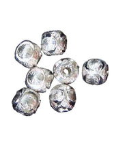 Load image into Gallery viewer, Seven Beads of Glitter Laser Cut 4mm Sterling Silver Beads 8595
