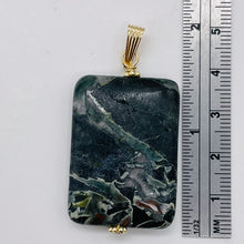 Load image into Gallery viewer, Tsunami Stone 14K Gold Filled Rectangle Pendant | 35x25x7.5mm | Green White | 1