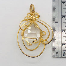 Load image into Gallery viewer, Herkamer Diamond 14K Gold Filled Wire Wrap Drop Pendant | 1 1/2" Long| Clear| 1