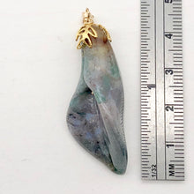 Load image into Gallery viewer, Fancy Jasper Calla Lily 14K Gold Filled Flower Pendant | 2" Long | Green Pink |