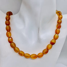 Load image into Gallery viewer, Natural Carnelian Agate 12x9mm Oval Bead Strand 109355