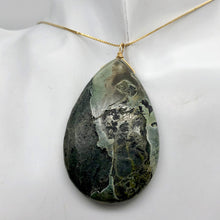 Load image into Gallery viewer, Wow Tsunami Sediment Stone Wire Wrap Pendant | 55x35mm | Deep Green |