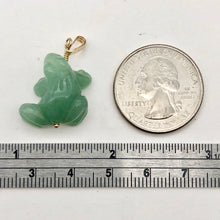 Load image into Gallery viewer, Aventurine Frog Pendant Necklace | Semi Precious Stone Jewelry | 14k Pendant - PremiumBead Alternate Image 6