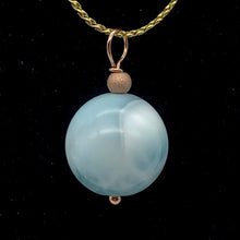 Load image into Gallery viewer, Larimar 14K Rose Gold Filled Round | 1" Long | Blue | 1 Pendant