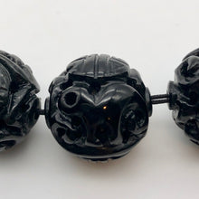 Load image into Gallery viewer, Hand Carved Black Onyx Long Life Dragon 20mm Pendant Bead 10766 - PremiumBead Alternate Image 5