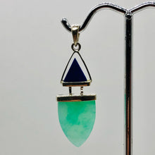 Load image into Gallery viewer, Lapis Lazuli Chrysoprase Sterling Silver Drop Pendant | 1 1/2" Long| Green/Blue|