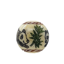 Load image into Gallery viewer, Adorable Hand Carved Panda 20mm Round Bead 10283