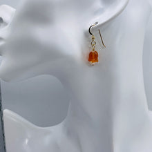 Load image into Gallery viewer, Carnelian Pearl 14K Gold Filled Earrings | 1 1/8&quot; Long | Orange /White| 1 Pair |
