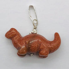 Load image into Gallery viewer, Goldstone Diplodocus Dinosaur Sterling Silver Pendant Necklace| 1 Pendant |