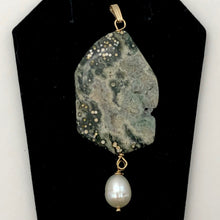 Load image into Gallery viewer, Ocean Jasper and Pearl 14K Gold Filled Pendant | 2 3/4 Inch Long |