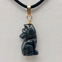 Load image into Gallery viewer, Hematite Wolf Pendant Necklace | Semi Precious Stone Jewelry | 14k Pendant - PremiumBead Alternate Image 9
