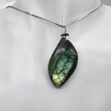 Load image into Gallery viewer, Labradorite Sterling Silver Drop Pendant | 2" Long | Blue Green |