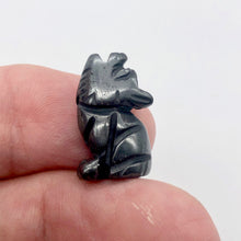 Load image into Gallery viewer, Howling Hematite Wolf Coyote Figurine Worry Stone | 21x11x8mm | Silver Black - PremiumBead Primary Image 1