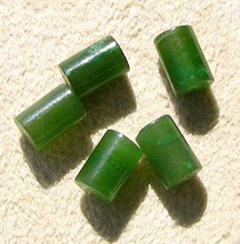 Load image into Gallery viewer, 5 Lush Nephrite Jade 6x4mm Tube Beads 007601 - PremiumBead Primary Image 1