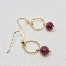 Load image into Gallery viewer, Circle Sapphire Earrings in 22K Vermeil 309453 - PremiumBead Alternate Image 2