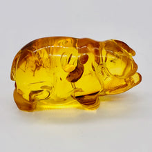 Load image into Gallery viewer, Amber carved Pig Talisman Worry-Stone | 39x25x7 mm | Orange | 1 Figurine |