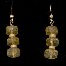Load image into Gallery viewer, Fine Citrine Wheel Bead 14K Gold Filled Earrings | 1 1/2" Long |