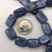 Load image into Gallery viewer, Kyanite Rectangle Chatoyant Bead Half Strand | 14x10x5 | Blue | 15 Beads |