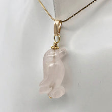 Load image into Gallery viewer, Darling! Rose Quartz Penguin 14K Gold Filled Pendant 509273RQG - PremiumBead Primary Image 1