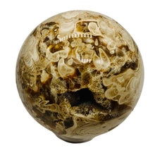 Load image into Gallery viewer, Aragonite Scry Sphere Round | 3" | White/Brown | 1 Sphere