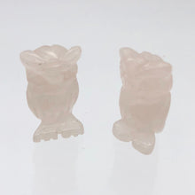 Load image into Gallery viewer, 2 Wisdom Carved Rose Quartz Owl Beads | 21.5x12x9.5mm | Pink - PremiumBead Primary Image 1