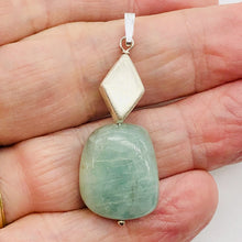 Load image into Gallery viewer, Aquamarine and Sterling Silver Drop Pendant | 1 3/4" Long | Aqua | 1 Pendant