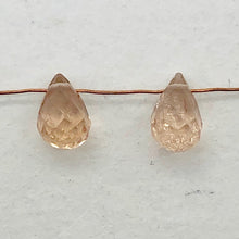 Load image into Gallery viewer, Imperial Topaz 1.4tcw Briolette | 5x4mm | Pink Orange | 2 Beads |