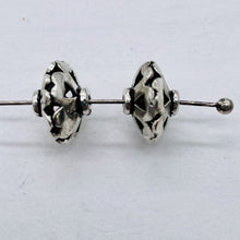 Load image into Gallery viewer, Large Stunning Solid Sterling Silver Bali Saucer Beads | 11x7.5mm | 2 Beads |