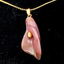 Load image into Gallery viewer, Fancy Jasper Calla Lily 14K Gold Filled Flower Pendant |1 3/4" Long | Red |