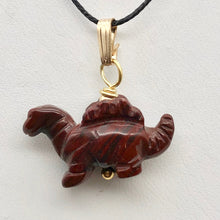 Load image into Gallery viewer, Red Dinosaur Pendant Bracciated Jasper Stegosaurus and 14Kgf Pendant 509258BJG - PremiumBead Alternate Image 4