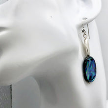 Load image into Gallery viewer, Abalone Sterling Silver Drop Earrings | 2 1/4" Long | Blue | 1 Pair Earrings |