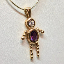 Load image into Gallery viewer, February! Crystal Kid Boy 22K Vermeil Pendant 9926Bb - PremiumBead Primary Image 1