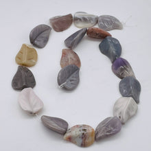 Load image into Gallery viewer, Hand Carved Brazilian Agate Leaf Bead Strand 109319BA