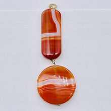 Load image into Gallery viewer, Sardonyx 14K Gold Filled Dangle Pendant | 2 1/4" Long | Orange/White | 1 Pendant