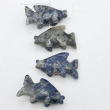 Load image into Gallery viewer, Swimming 2 Hand Carved Sodalite Koi Fish Beads | 23x11x5mm | Blue white - PremiumBead Alternate Image 9