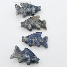 Load image into Gallery viewer, Carved Sodalite Koi Fish Worry Stone Figurine Bead | 23x11x5mm | Blue white