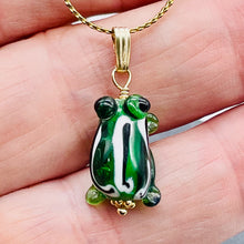 Load image into Gallery viewer, Lampwork Frog 14K Gold Filled Frog | 1" Long | Green | 1 Pendant |