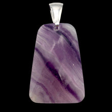 Load image into Gallery viewer, Striped Lavender Fluorite & Sterling Silver Trapezoid Pendant