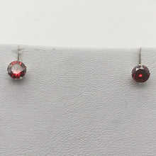 Load image into Gallery viewer, January 5mm Created Garnet &amp; Silver Earrings 10147A - PremiumBead Alternate Image 4
