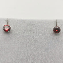 Load image into Gallery viewer, January 5mm Created Garnet & Silver Earrings 10147A - PremiumBead Alternate Image 4