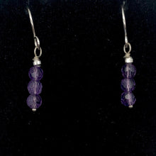 Load image into Gallery viewer, AAA Natural Faceted Amethyst Round 4mm beads Earrings | 1" Long | Purple |