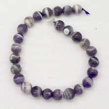 Load image into Gallery viewer, Amethyst Banded Round Bead Strand | 8mm | Purple/White | 52 Bead(s)