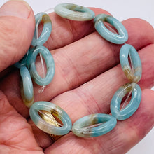 Load image into Gallery viewer, Amazonite Oval Picture Frame Beads 20x12x4mm 8 inch Strand 9368DHS